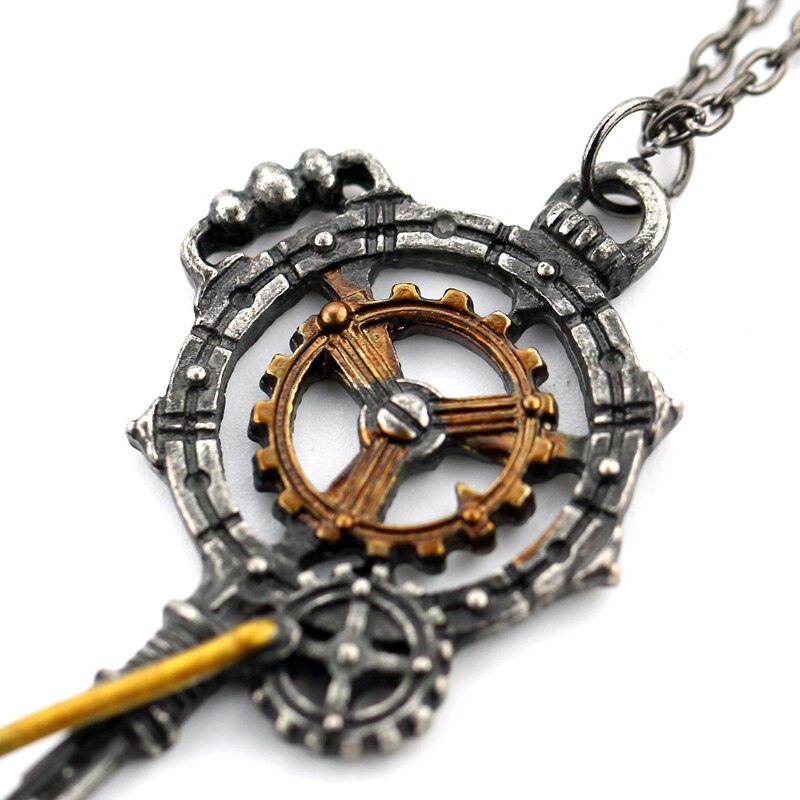 Men's Gear Key Vintage Metal Necklace Jewelry Retro Women's / Men's Pendant Necklace Steampunk Necklace