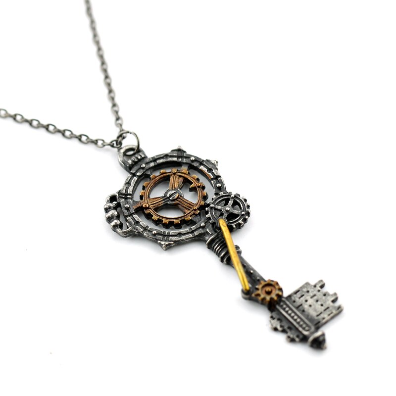 Men's Gear Key Vintage Metal Necklace Jewelry Retro Women's / Men's Pendant Necklace Steampunk Necklace