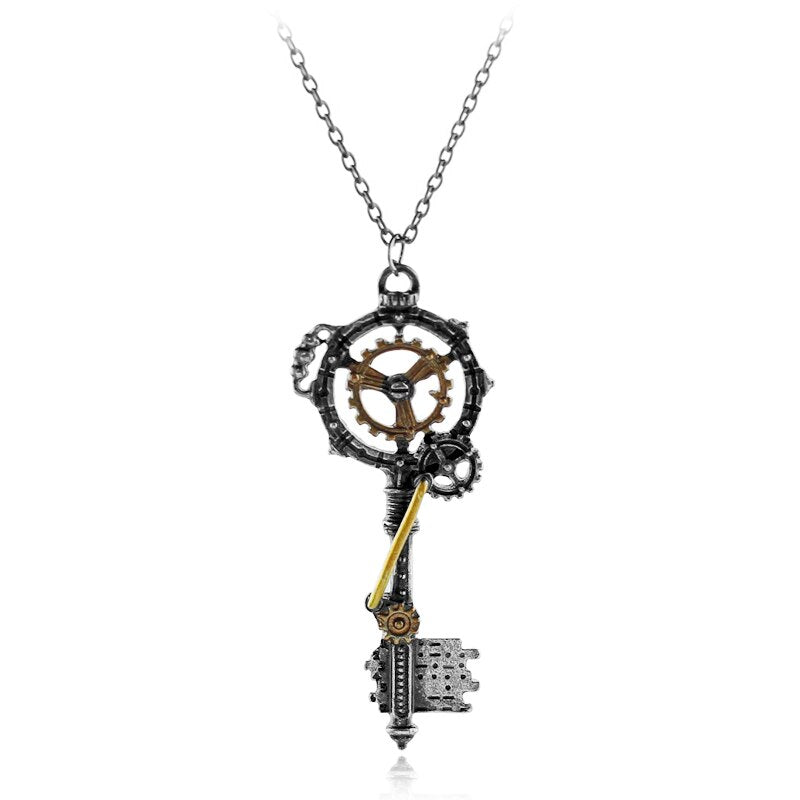 Men's Gear Key Vintage Metal Necklace Jewelry Retro Women's / Men's Pendant Necklace Steampunk Necklace