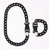 Metal Lock Buckle Necklace Hiphop Acrylic Frosted Transparent Cuban Chain Accessory for Couples Rock Choker Bracelet
