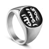 Middle East Islamic Rune Ring Men's Ring Metal Religious Amulet Mantra Accessories Party Jewelry Size 6-13