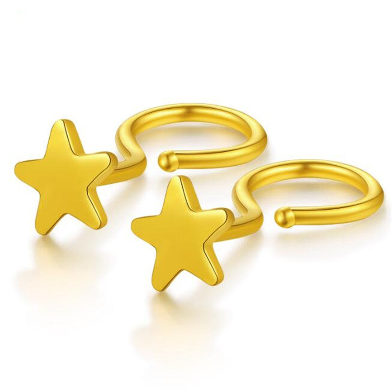 New Fashion Minimalist 18K Gold Star Stud Earrings For Women Tiny AU750 Star Earring Pendients Party Gifts