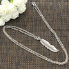 Necklace Feathers Tree Leaf 45x11mm Silver Color Pendants Short Long Women Men Colar Gift Jewelry Choker