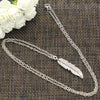 Necklace Feathers Tree Leaf 45x11mm Silver Color Pendants Short Long Women Men Colar Gift Jewelry Choker