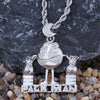 Necklace Jewelry Charm Hip Hop Rock Punk Pack Man Letter Pendant Necklaces Cubic Zirconia Popular Figure  Gifts