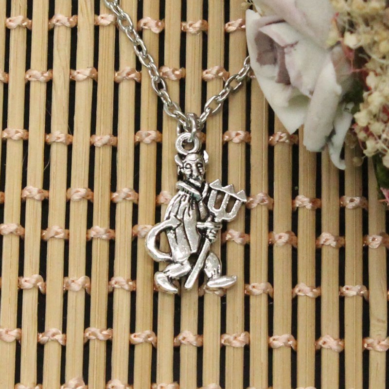 New Fashion Necklace Satan demon devil 26*15mm Silver Pendants Short Long Women Men Colar Gift Jewelry Choker
