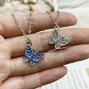 Necklace for Women Colorful Rhinestone  Butterfly Gift Necklace Golden Silver Color Short Choker Jewelry
