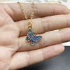 Necklace for Women Colorful Rhinestone  Butterfly Gift Necklace Golden Silver Color Short Choker Jewelry