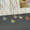 Necklace for Women Colorful Rhinestone  Butterfly Gift Necklace Golden Silver Color Short Choker Jewelry