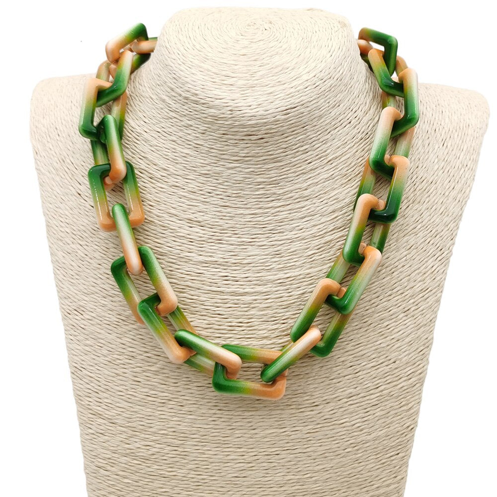 Necklaces Colorful Plastic Thick Chain Statement Choker Collar Necklace Hip Hop Night Club Jewelry For Women