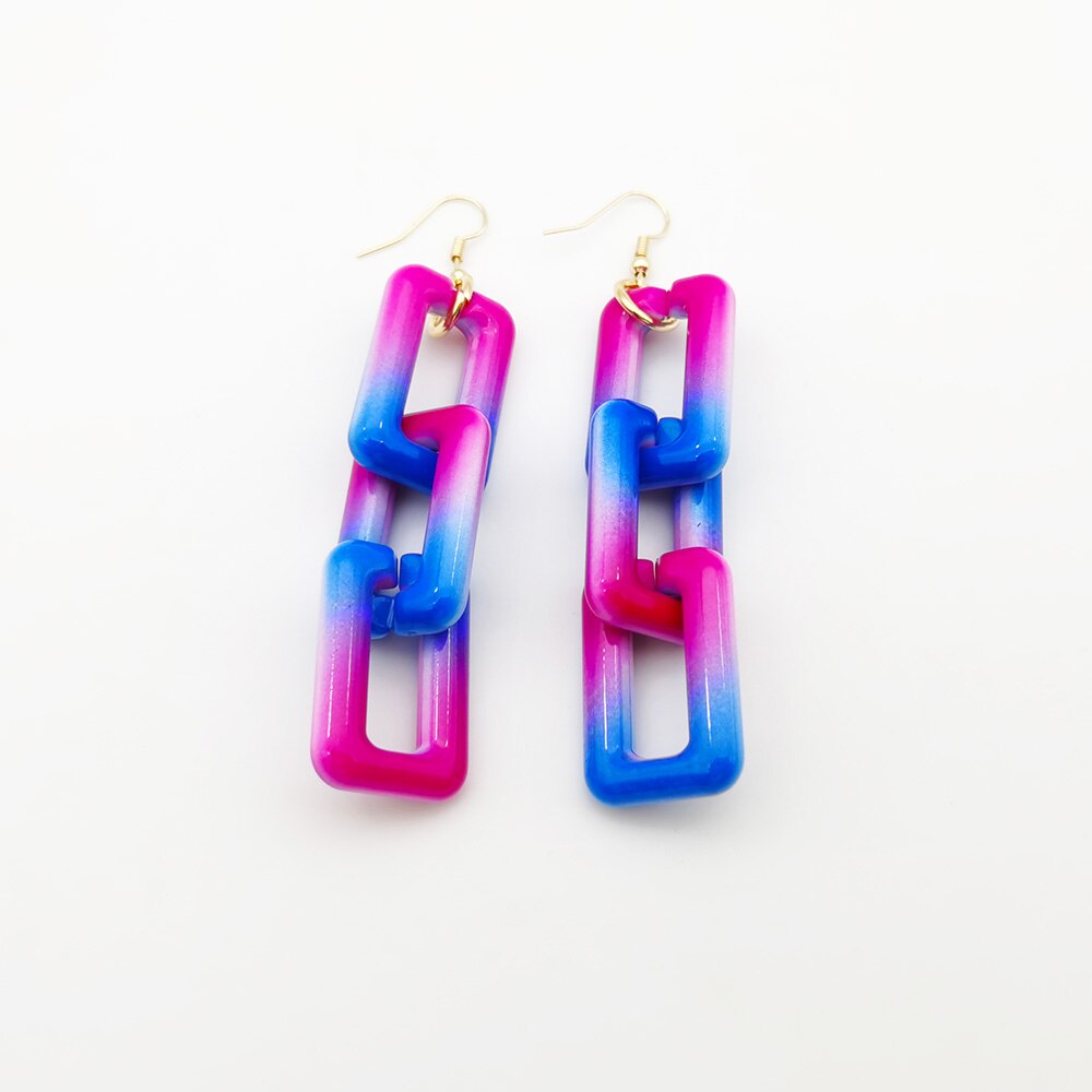 Necklaces Colorful Plastic Thick Chain Statement Choker Collar Necklace Hip Hop Night Club Jewelry For Women