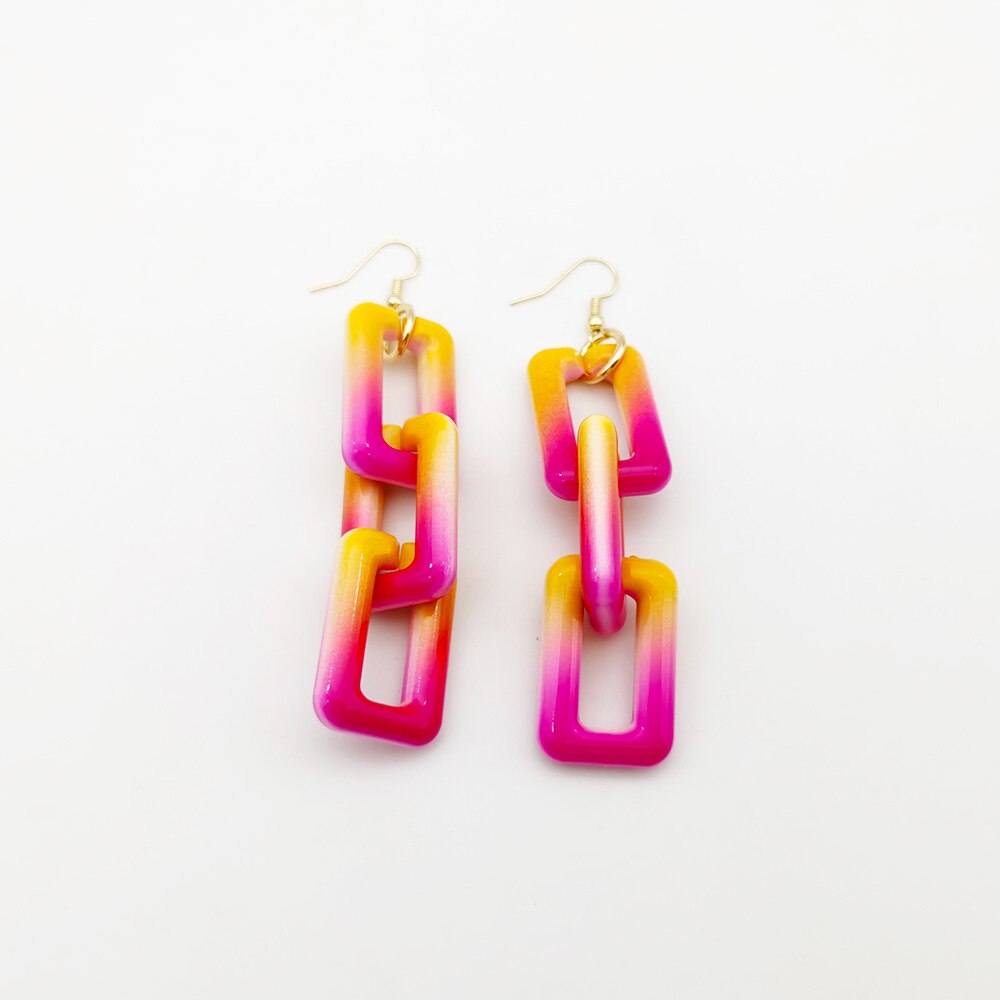 Necklaces Colorful Plastic Thick Chain Statement Choker Collar Necklace Hip Hop Night Club Jewelry For Women