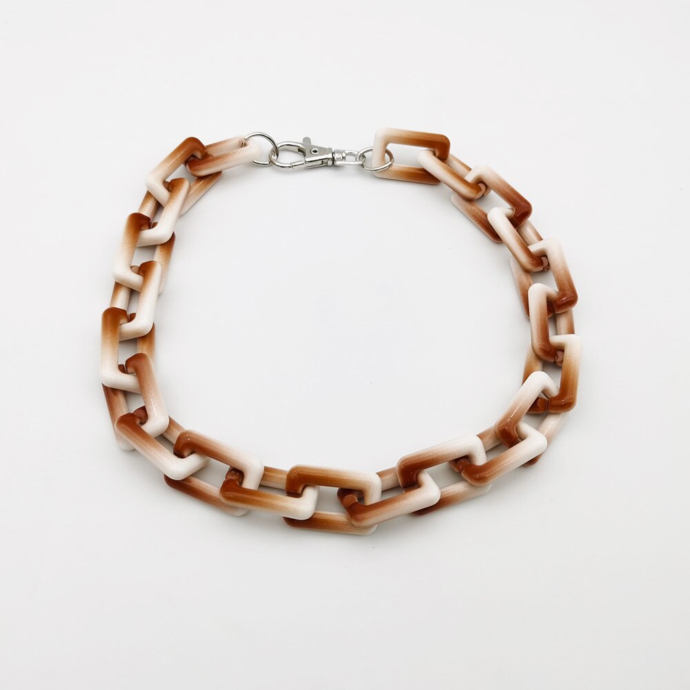 Necklaces Colorful Plastic Thick Chain Statement Choker Collar Necklace Hip Hop Night Club Jewelry For Women