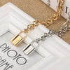 Padlock Pendant Necklace Brand Stainless Steel Rolo Cable Chain Necklace Friendship Gifts Long Chains Neck Decor