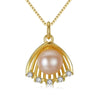 New Fashion Pearl Necklace 925 Sterling Silver Pendant 7-7.5mm Natural Pearl Scallop Shell Necklaces Women Jewelry