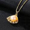 New Fashion Pearl Necklace 925 Sterling Silver Pendant 7-7.5mm Natural Pearl Scallop Shell Necklaces Women Jewelry