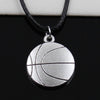 Pendant Double Sided Basketball Necklace Choker Black Leather Cord Factory Price Handmade Jewelry