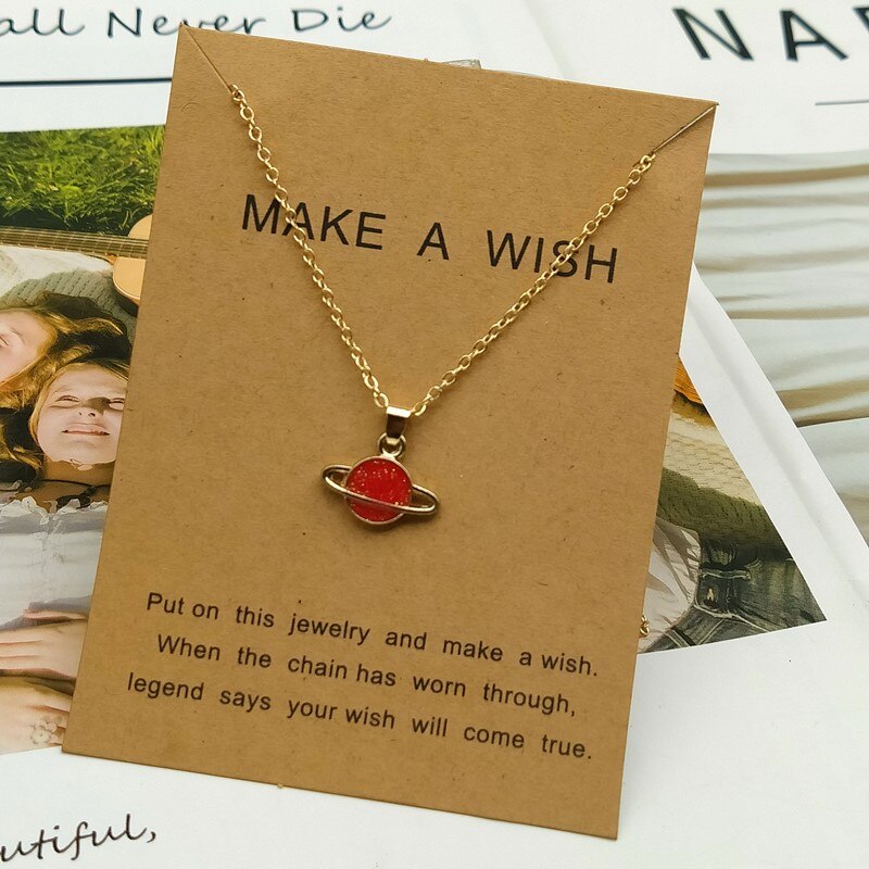 Pendant Necklace Colorful Statement Gift Choker Necklace for Women Starry Sky Collar Jewelry