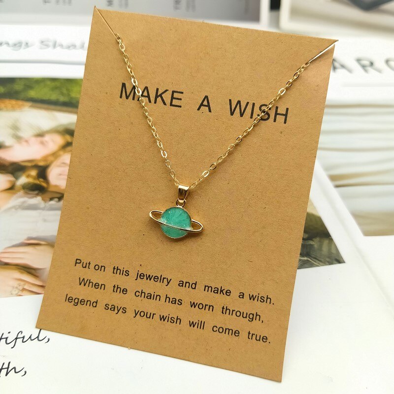 Pendant Necklace Colorful Statement Gift Choker Necklace for Women Starry Sky Collar Jewelry