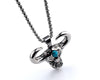 Personality Animal Bull Head Pendant Man Woman Bohemian Crystal Inlaid Bull Head Hanging Necklace Accessories