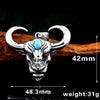 Personality Animal Bull Head Pendant Man Woman Bohemian Crystal Inlaid Bull Head Hanging Necklace Accessories