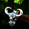 Personality Animal Bull Head Pendant Man Woman Bohemian Crystal Inlaid Bull Head Hanging Necklace Accessories