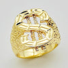 Personality Gold-Plated Ring for Men's Gold-Plated Letter S Ring Accessories Party Jewelry Size 7-10