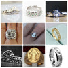 Personality Gold-Plated Ring for Men's Gold-Plated Letter S Ring Accessories Party Jewelry Size 7-10