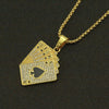 Punk Pendant Necklace Personality Poker Spades Pattern Inlaid Zircon Mens Jewelry Trend Creative Accessories