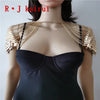 RJFS20 Mermaid Gold Fish Scales Shoulder Chains Layers Scale Chainmail Gold Dragon Scale Shoulder Jewelry 2 Colors