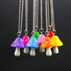 Resin Cartoon Imitation Mushroom Pendant Necklace For Child Colorful Simple Cute Charm Necklaces Jewelry Gift