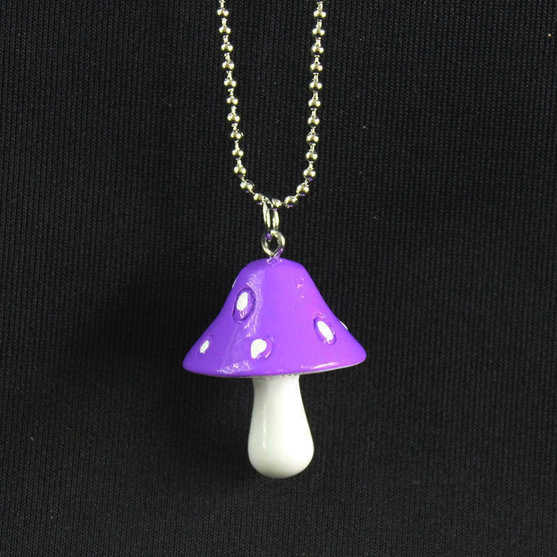 Resin Cartoon Imitation Mushroom Pendant Necklace For Child Colorful Simple Cute Charm Necklaces Jewelry Gift