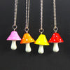 Resin Cartoon Imitation Mushroom Pendant Necklace For Child Colorful Simple Cute Charm Necklaces Jewelry Gift