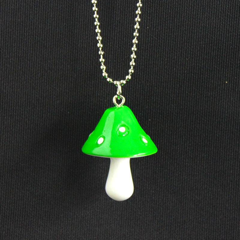 Resin Cartoon Imitation Mushroom Pendant Necklace For Child Colorful Simple Cute Charm Necklaces Jewelry Gift