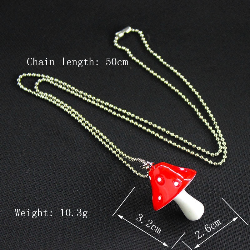 Resin Cartoon Imitation Mushroom Pendant Necklace For Child Colorful Simple Cute Charm Necklaces Jewelry Gift