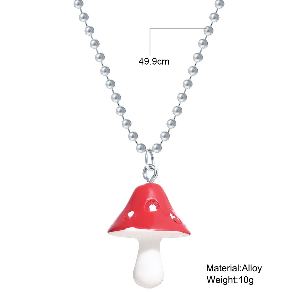 Resin Cartoon Imitation Mushroom Pendant Necklace For Women Men Colorful Simple Cute Charm Necklaces Jewelry Gift