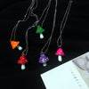 Resin Cartoon Imitation Mushroom Pendant Necklace For Women Men Colorful Simple Cute Charm Necklaces Jewelry Gift