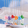Resin Cartoon Imitation Mushroom Pendant Necklace for Women Men Colorful Simple Cute Charm Necklaces Jewelry Gift