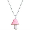Resin Cartoon Imitation Mushroom Pendant Necklace for Women Men Colorful Simple Cute Charm Necklaces Jewelry Gift