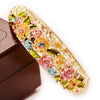 New Fashion Retro Design Rose Styling Crystal Bangle Charm Women Wedding Engagement Jewelry Exquisite Gift Accessory