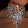 Rhinestone Heart Collar Necklace Jewelry for Girl Chunky Statement Big Bib Choker Necklace Collier Neck Accessories
