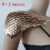 Scalemail Mermaid Gold Fish Scales Shoulder Chains Layers Scale Chainmail Gold Single Fish Scale Shoulder Jewelry