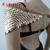 Scalemail Mermaid Gold Fish Scales Shoulder Chains Layers Scale Chainmail Gold Single Fish Scale Shoulder Jewelry