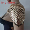 Scalemail Mermaid Gold Fish Scales Shoulder Chains Layers Scale Chainmail Gold Single Fish Scale Shoulder Jewelry