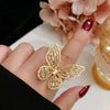 Silver Color Dancing Moving Butterfly Rings Dainty Insect Minimalist Rings For Women Girls French Jewlery 2021 Trend
