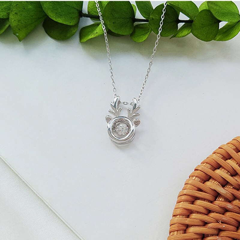 Silver Color Deer Necklaces for Women Cute Deer Necklace Accessories Jewelry Party Christmas Gift