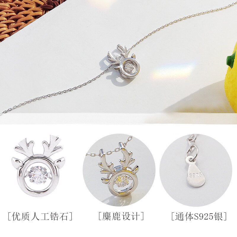 Silver Color Deer Necklaces for Women Cute Deer Necklace Accessories Jewelry Party Christmas Gift