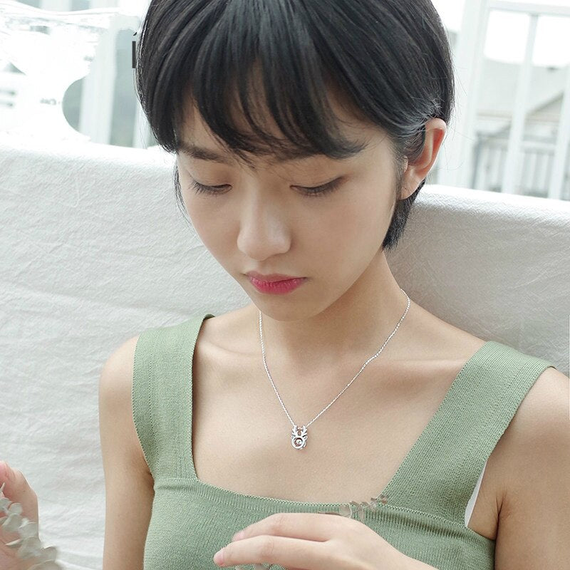Silver Color Deer Necklaces for Women Cute Deer Necklace Accessories Jewelry Party Christmas Gift