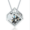 New Fashion Silver Magic Cube & Cone Dazzling Crystal Pendant Necklace For Women Charm Fine Jewelry