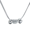 Silverly Rose Gold Delicate Round Pendant Necklace for Women Wedding Engagement Charm Chain Necklace Jewelry 2022